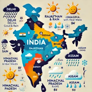 भारत में मौसम का मिजाज: कहीं गर्मी बढ़ी, कहीं बारिश और बर्फबारी